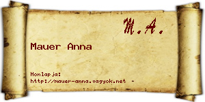 Mauer Anna névjegykártya